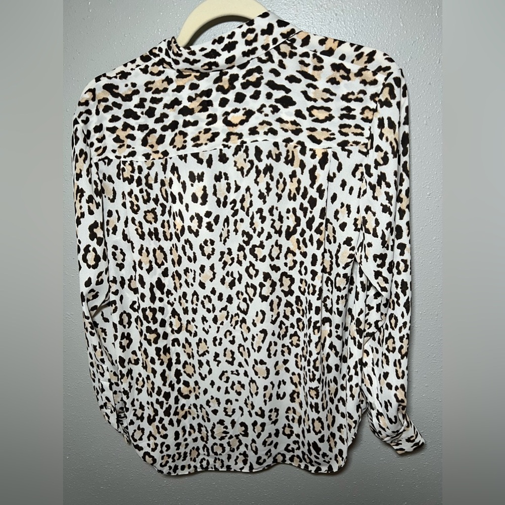 Theory Leopard Print Classic Button Down Blouse - image 4